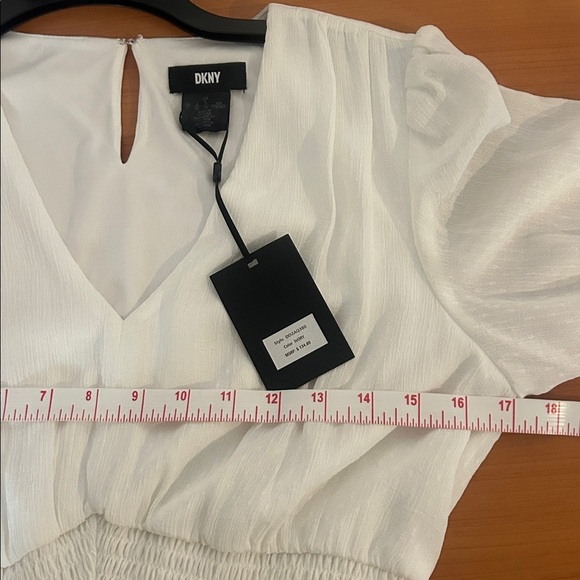 NWT DKNY White V-Neck Dress - Picture 7 of 10